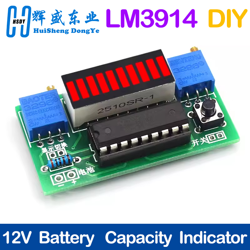 Diy Electronics Test Equipment - LM3914 10-segmentowy moduł wskaźnika pojemności baterii