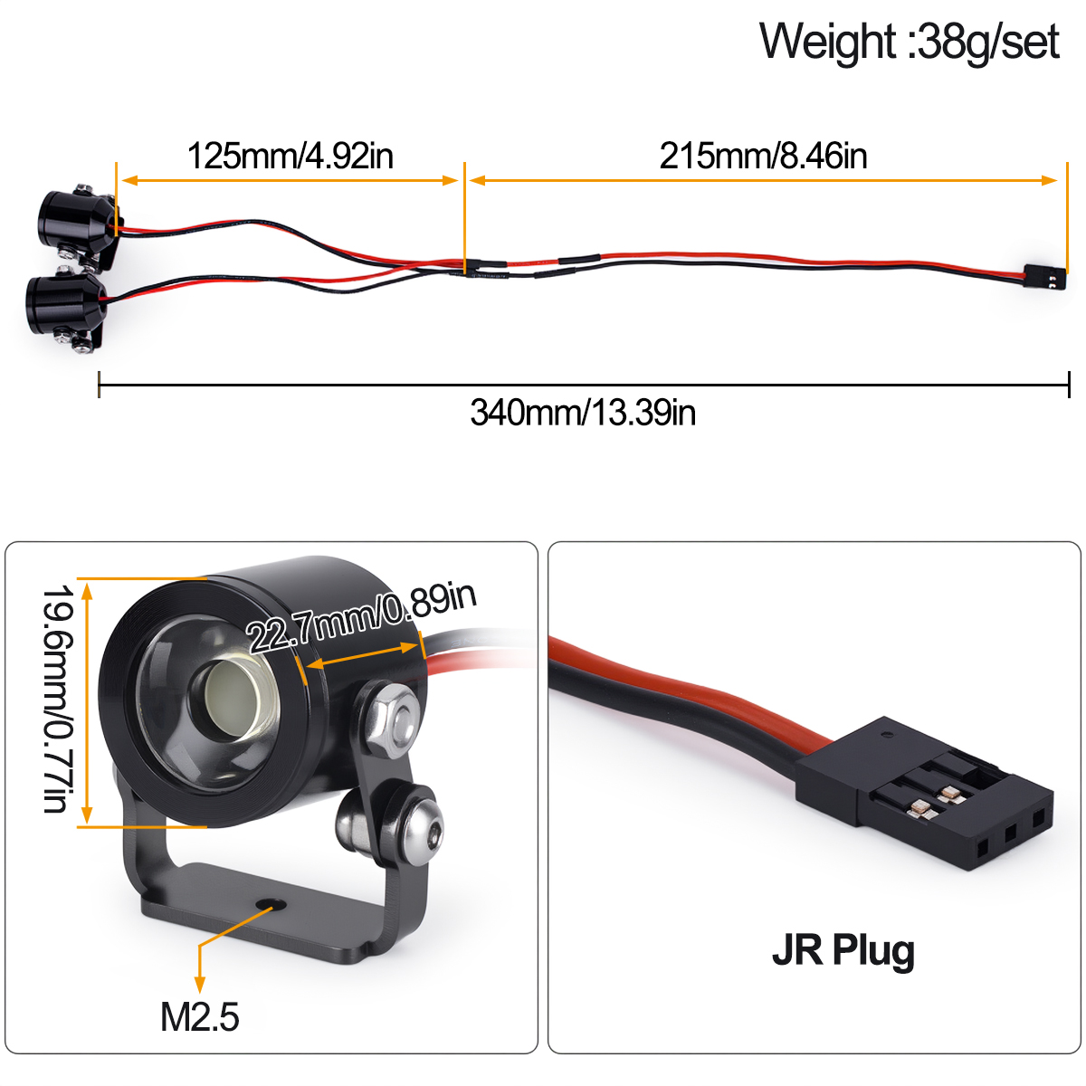Reflektor LED do samochodu RC  – Diy Rc Electronics recenzja i cena