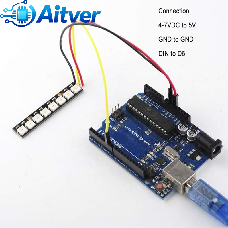 Moduł LED RGB WS2812B 8-bitowy – Diy Electronics Address recenzja i cena