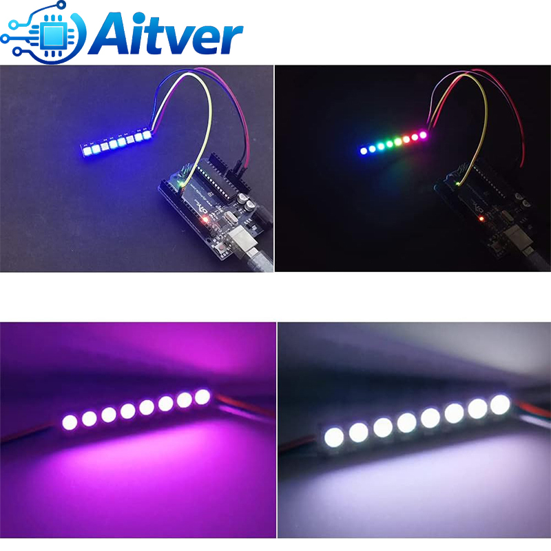 Moduł LED RGB WS2812B 8-bitowy – Diy Electronics Address recenzja i cena