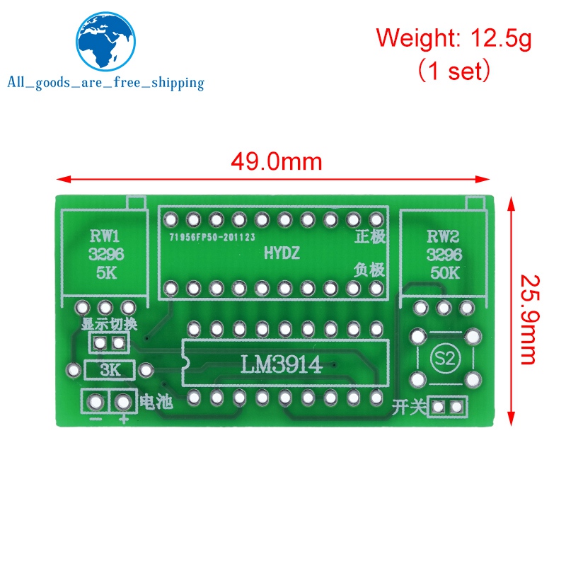 LM3914 10-segmentowy moduł wsk – Diy Electronics Test Equipment recenzja i cena